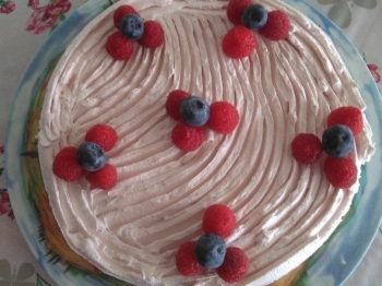 torta allo yogurt con frutti di bosco